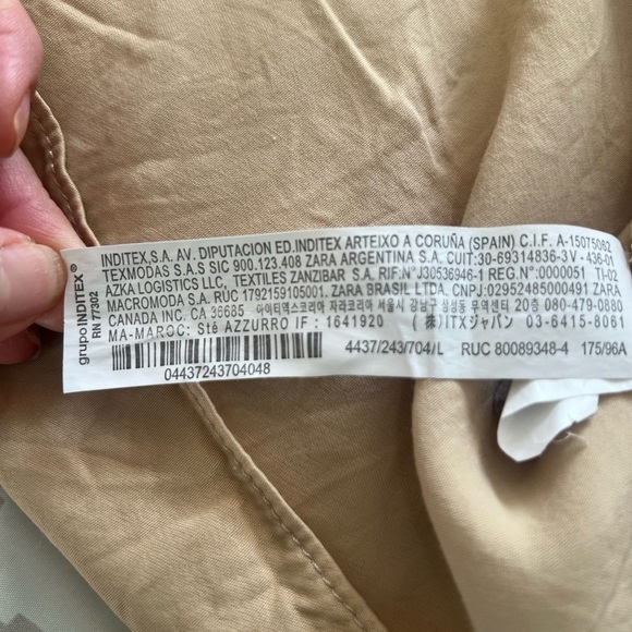 ZARA Womwen Tan Short Sleeve Shirt - Picture 3 of 7